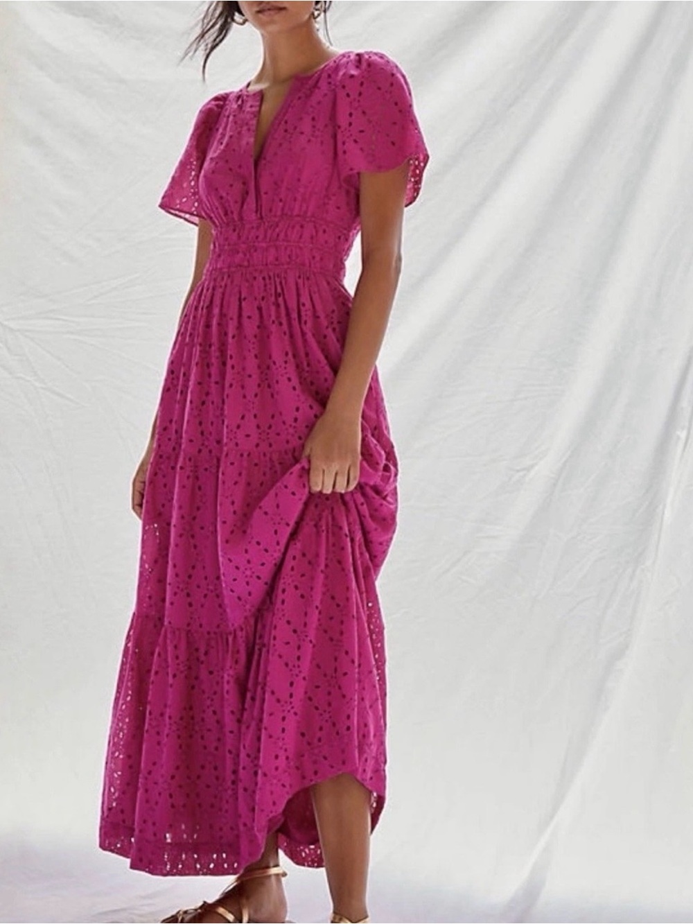 ANTHROPOLOGIE | Maeve eyelet maxi dress | sz XS